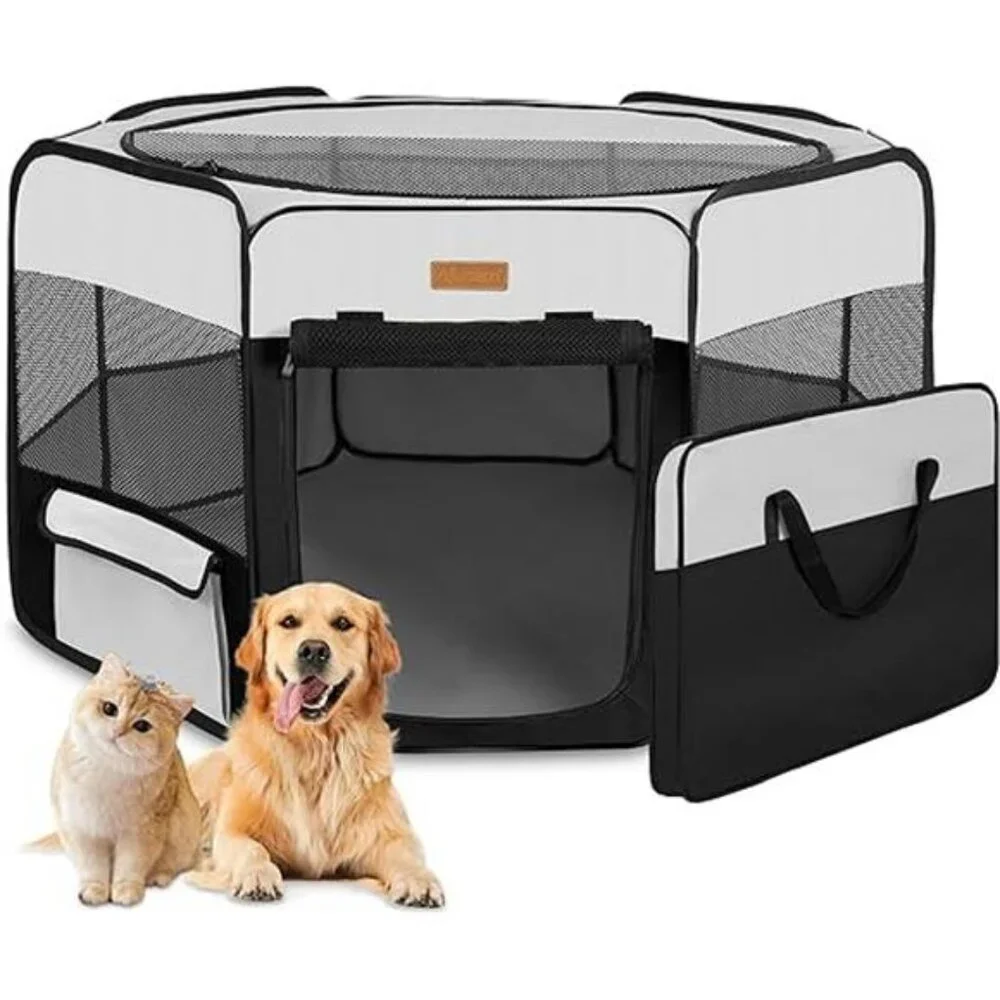 Dog Playpen, Portable Pet Play Pen for Cat, Puppies, Rabbits, Chickens, Foldable